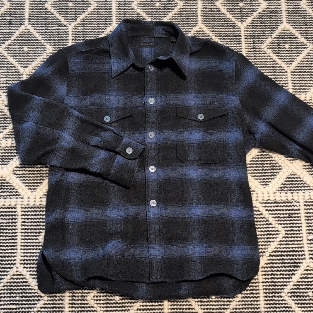 All Saints Dark Checkered Shirt